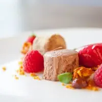 raspberry sorbet w choc